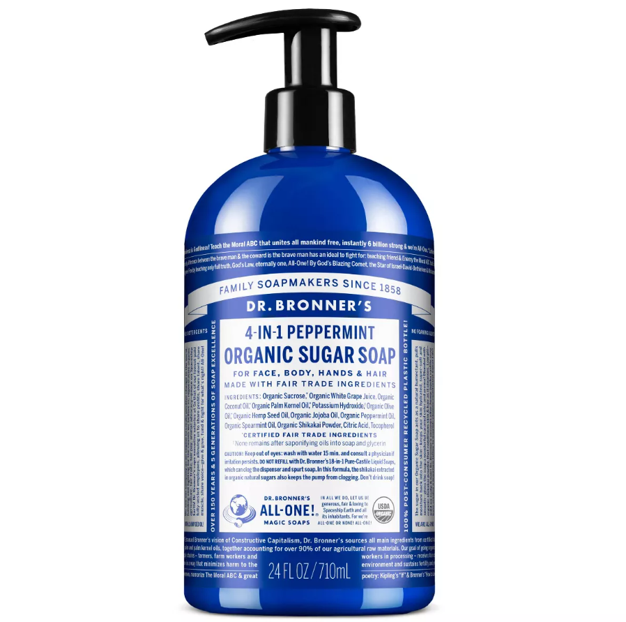 Dr. Bronner's Organic Sugar Soap, Peppermint
