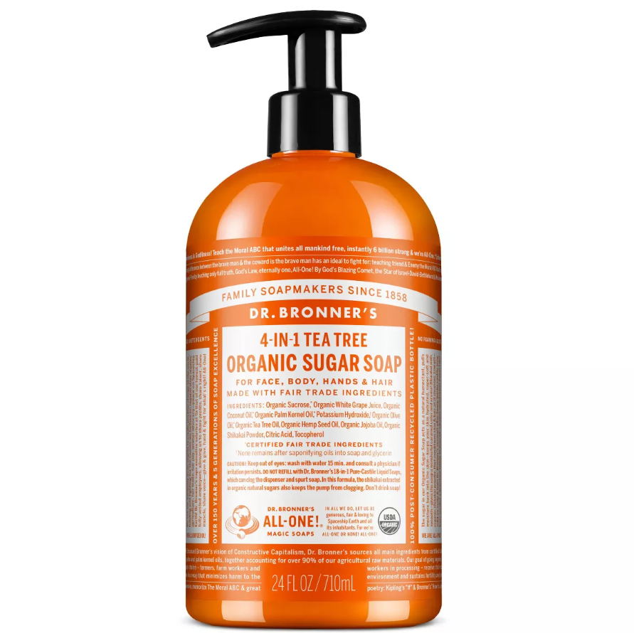 Dr. Bronner's Organic Sugar Soap, Tea Tree