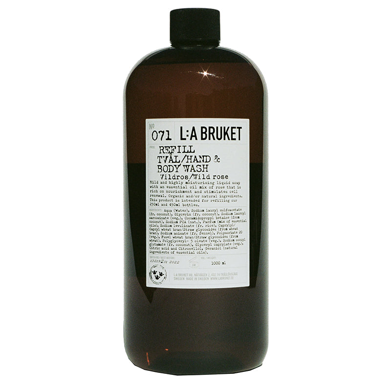 No. 071 Wild Rose Liquid Soap Hand and Body Wash by L:A Bruket Body Wash L:A Bruket 1000 ml REFILL