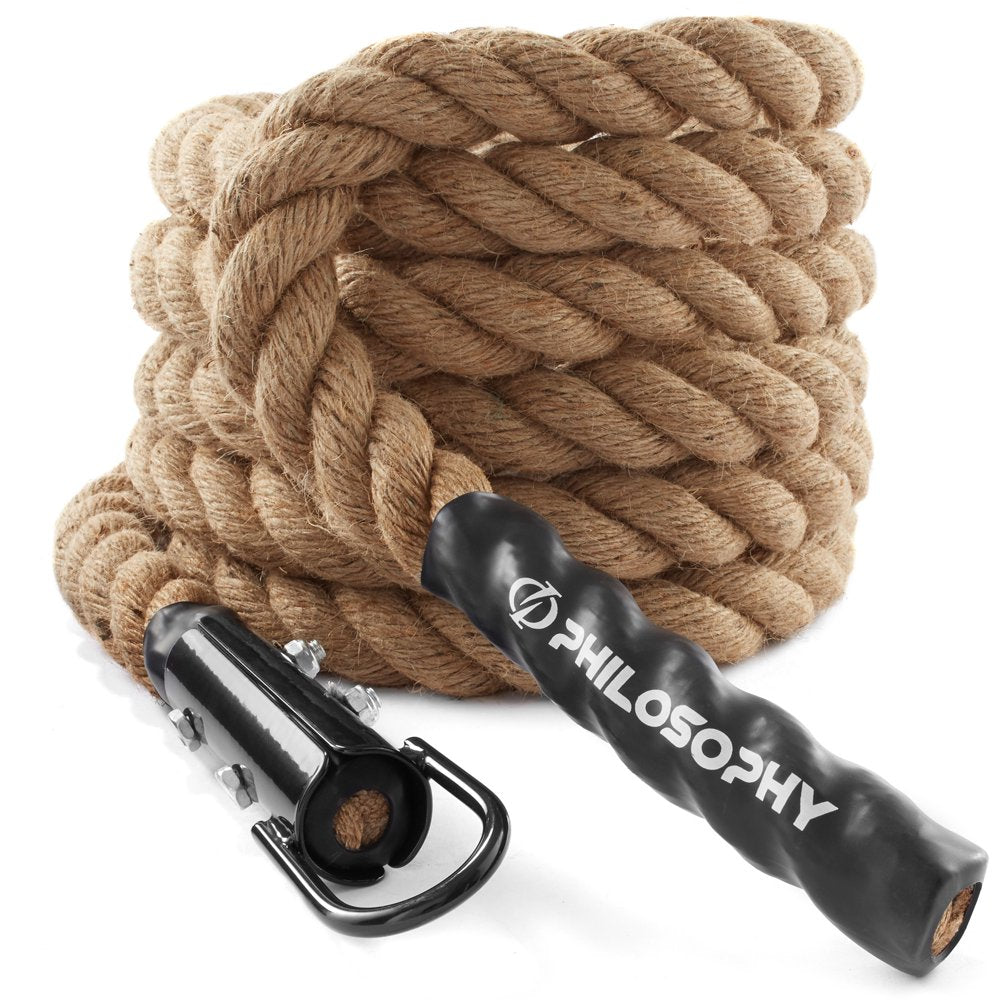 Philosophy Gym 15 Ft. Indoor / Outdoor Exercise Climbing Rope - 1.5 Inch Diameter