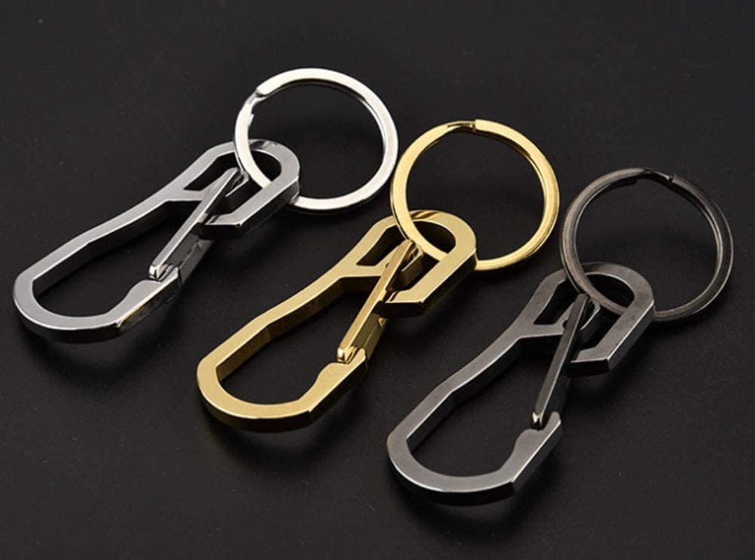 3 Pack Color Carabiner Clip Retractable Ring Set Titanium Keychain Quick Release Hooks for Men Women