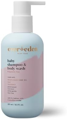 Evereden Baby Shampoo and Body Wash 8.5 fl oz. | Clean and Natural Baby Care | Non-toxic and Fragrance Free | Plant-based and Organic Ingredients
