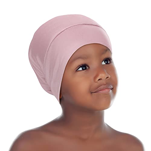 OLESILK 100% Mulberry Silk Bonnet for Kids, Toddler Bonnet Hair Cover for Sleeping, Silk Night Cap for Child Boys&Girls 2-6 Years Old, Pink