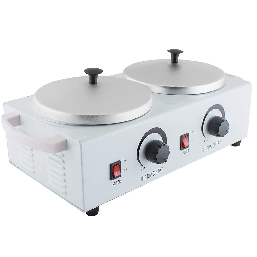 Lolicute Double Wax Warmer,Double Wax Warmer Professional Electric Heater Dual Hard Hot Facial Skin Equipment SPA 110V USA Shipping