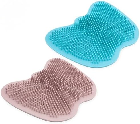 Shower Foot Scrubber Mat & Back Washer, Set of 2 - Each Soft Silicone Bath Scrubber in Our Affordable 2-Pack Provides Deep Cleansing, Soothing Massage & Dry-Skin Exfoliation for Your Feet & Back