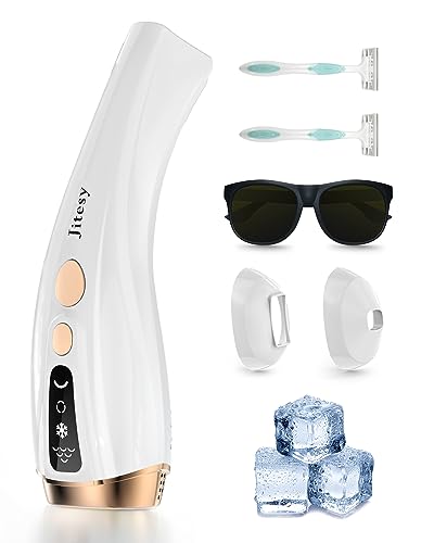Jitesy IPL Hair Removal for Women and Men, Permanent Hair Removal with Ice Cooling, Painless 2-in-1 Hair Remover Device Home Use, Unlimited Flashes for Whole Body Use Facial Back Arms Legs Bikini