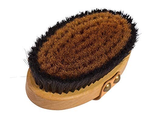 The Original Made in Germany: Energy/Ionic Dry Body and Massage Brush with fine Bronze Bristles, Creates rejuvenating, Energizing Oxygen on Your Skin, Body Brush, Exfoliating with Leather Strip
