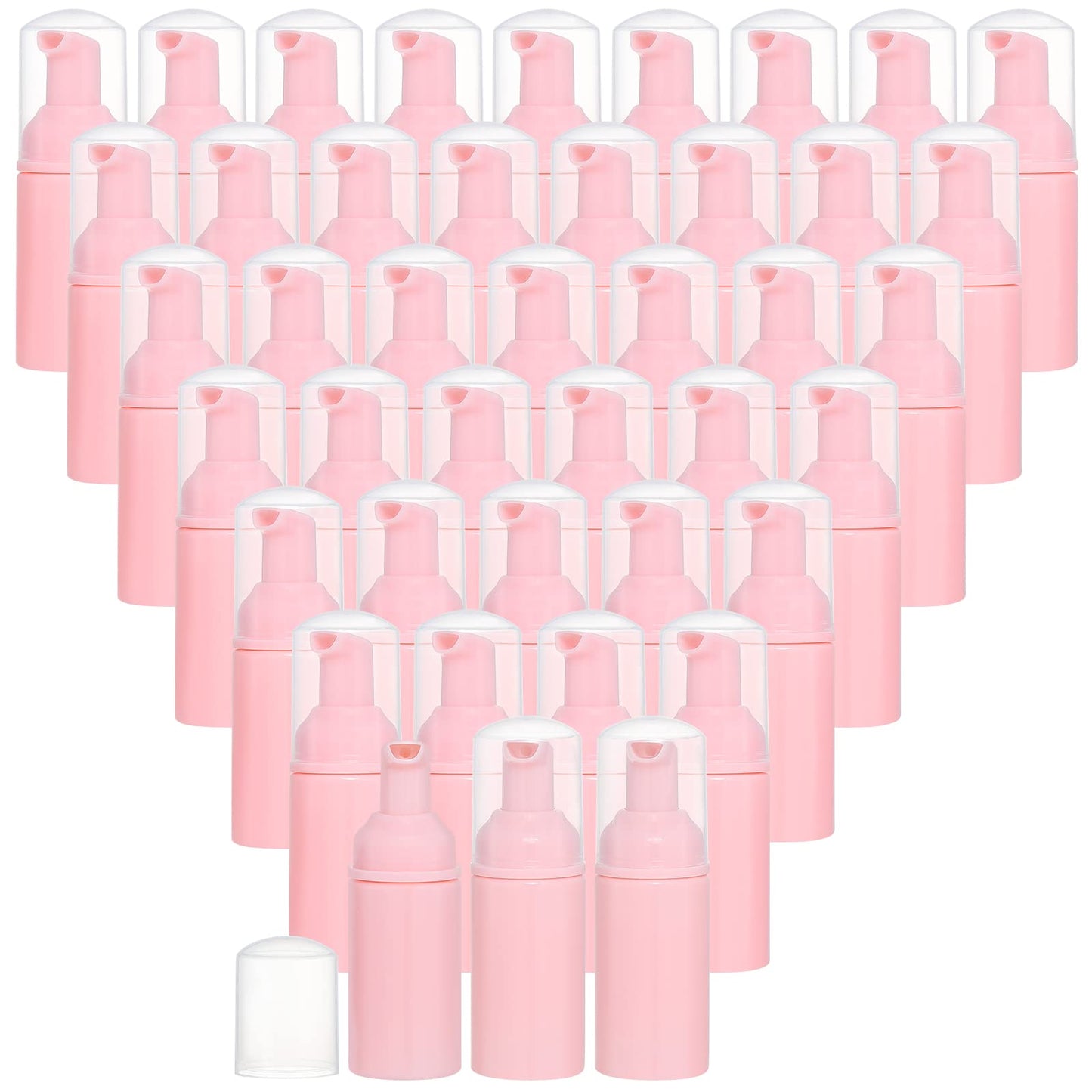 42PCS Refillable Travel Bottles Soap Dispenser Foam Pump Bottle 1oz/30ml for Hand Sanitizer Lash Cleanser Shampoo Liquid (Pink)