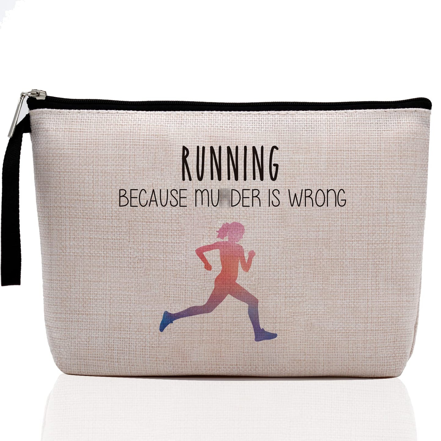 Running Lover Gifts Running Gifts for Women Her Girl Runner Makeup Bag Cosmetic Pouch Cross Country Funny Unique Humor Novelty Sarcasm Travel Makeup Bag for Runners Teens Zipper Toiletry Bag Organizer