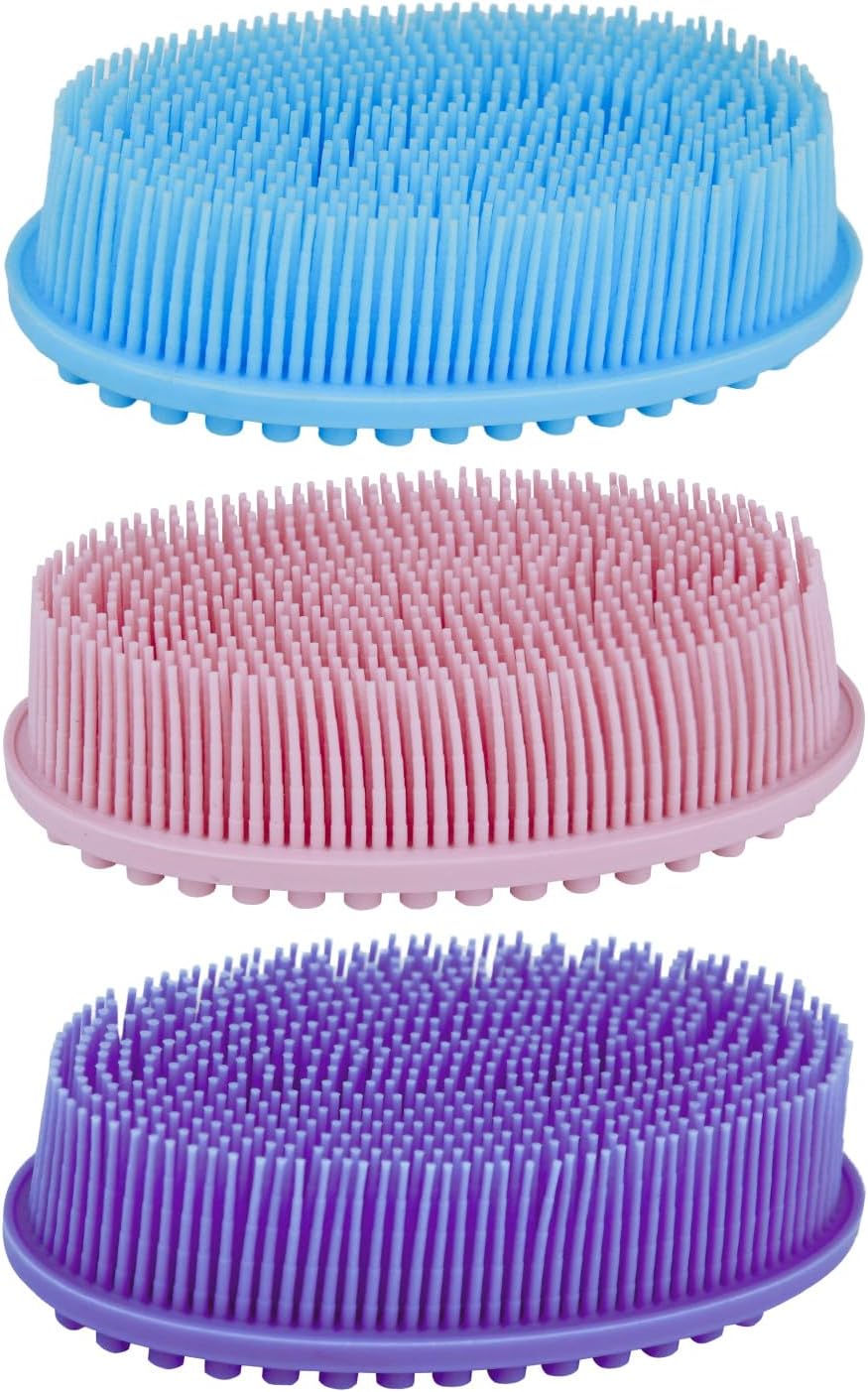 Silicone Body Scrubber, Silicone Loofah, 3 Pack, Body Wash Scrubber, Body Scrubbers for Use in Shower, Silicone Loofah Body Scrubber, Exfoliating Body Scrubber, Bathroom Accessories, Gifts for Women