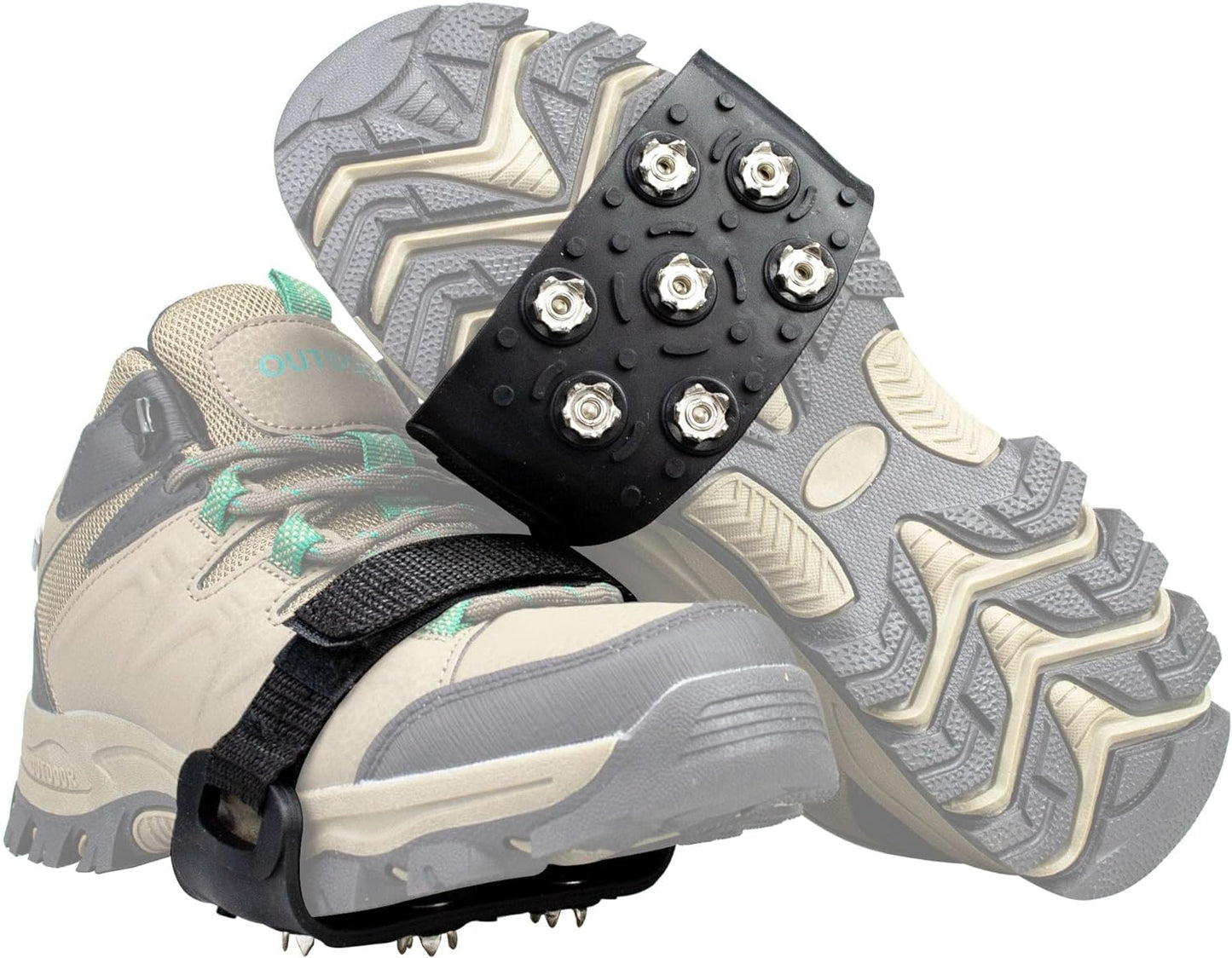 Crampon Traction Cleats 7 Point Cleats for Shoes and Boots Anti-Skid Traction Grips Ice Cleats for Walking or Hiking on Snow and Ice