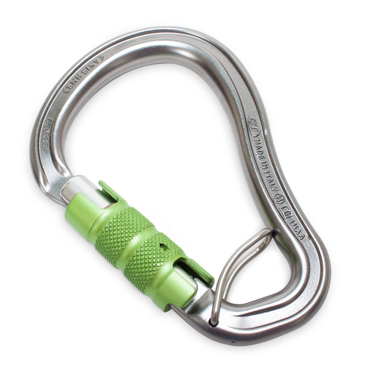 CT HMS Carabiner with Trap | Gray with Green Gate