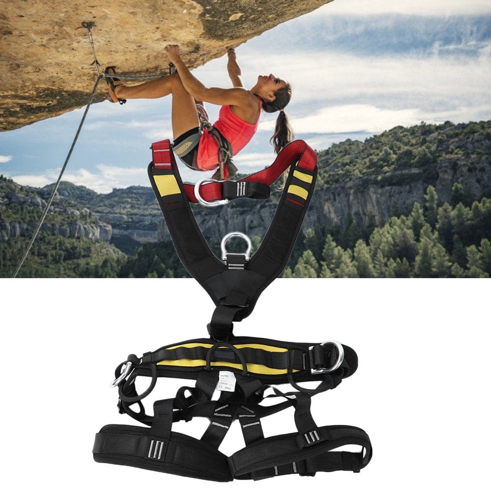Body Harness, High Load Capacity Stitching Bungee Harness for Caving for Rock Climbing for Mountaineering for Fire