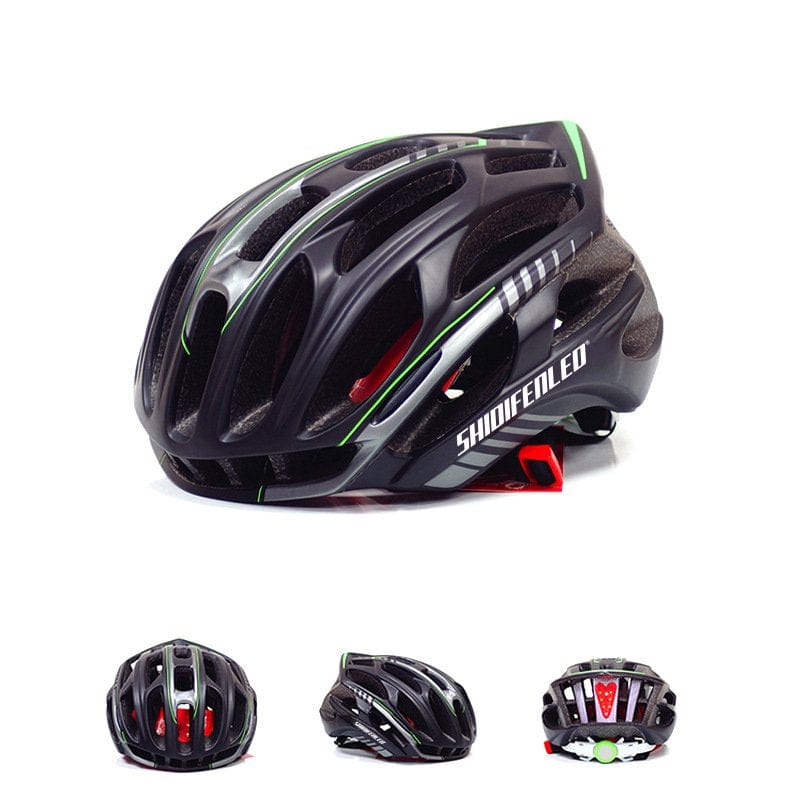 Carolilly Adult Bike Helmet with Light, Lightweight Adjustable Road Mountain Bicycle Helmet for Men and Women