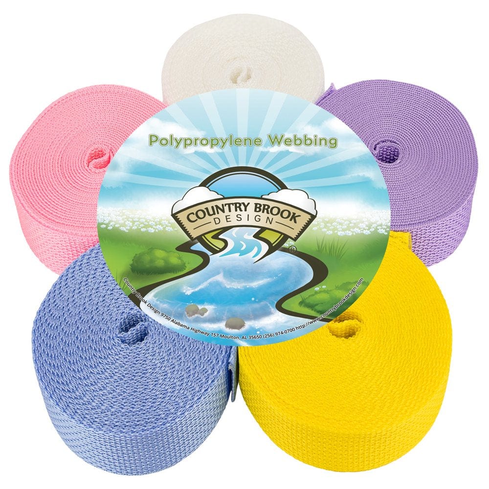 Country Brook Design® 1 Inch Polypro Webbing, 5 Yards of 5 Pastel Colors