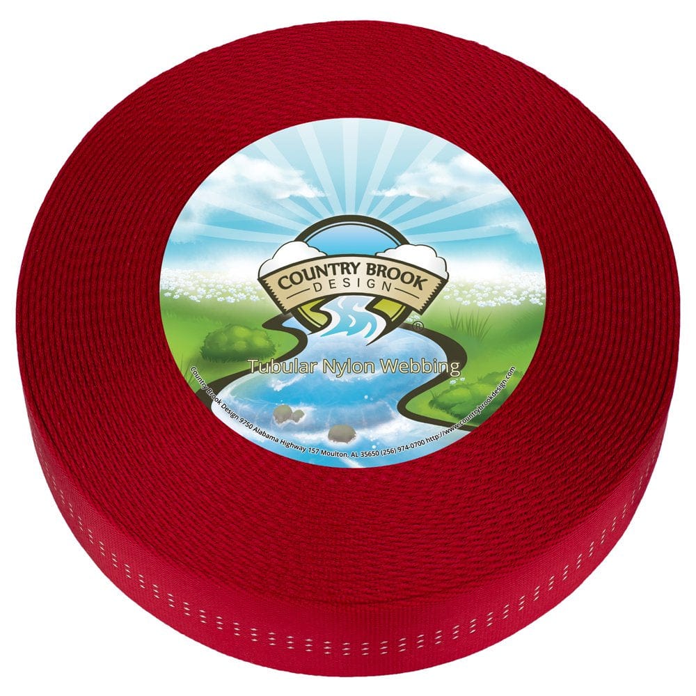 Country Brook Design® 1 Inch Red Climbing Spec Tubular Nylon Webbing, 5 Yards