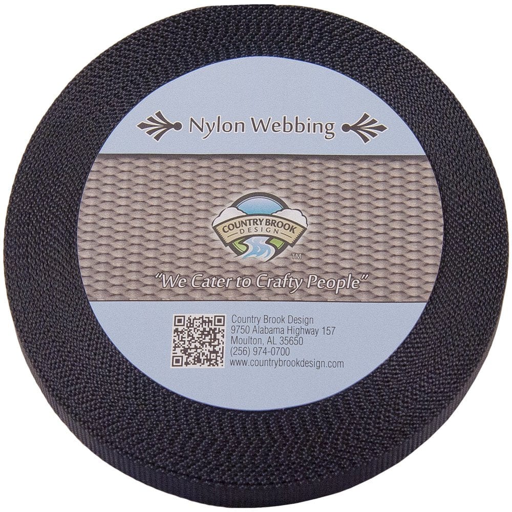 Country Brook Design® 3/8 Inch Black Heavy Duty Nylon Webbing, 20 Yards