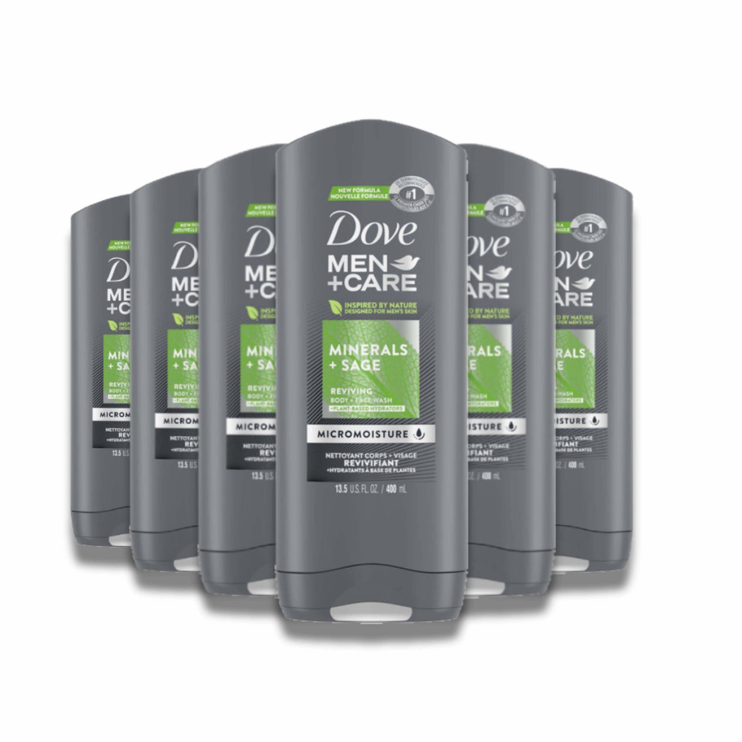 Dove Body Wash Mineral Sage - 13.5 fL oz / 400 ml Each - 6 Pack
