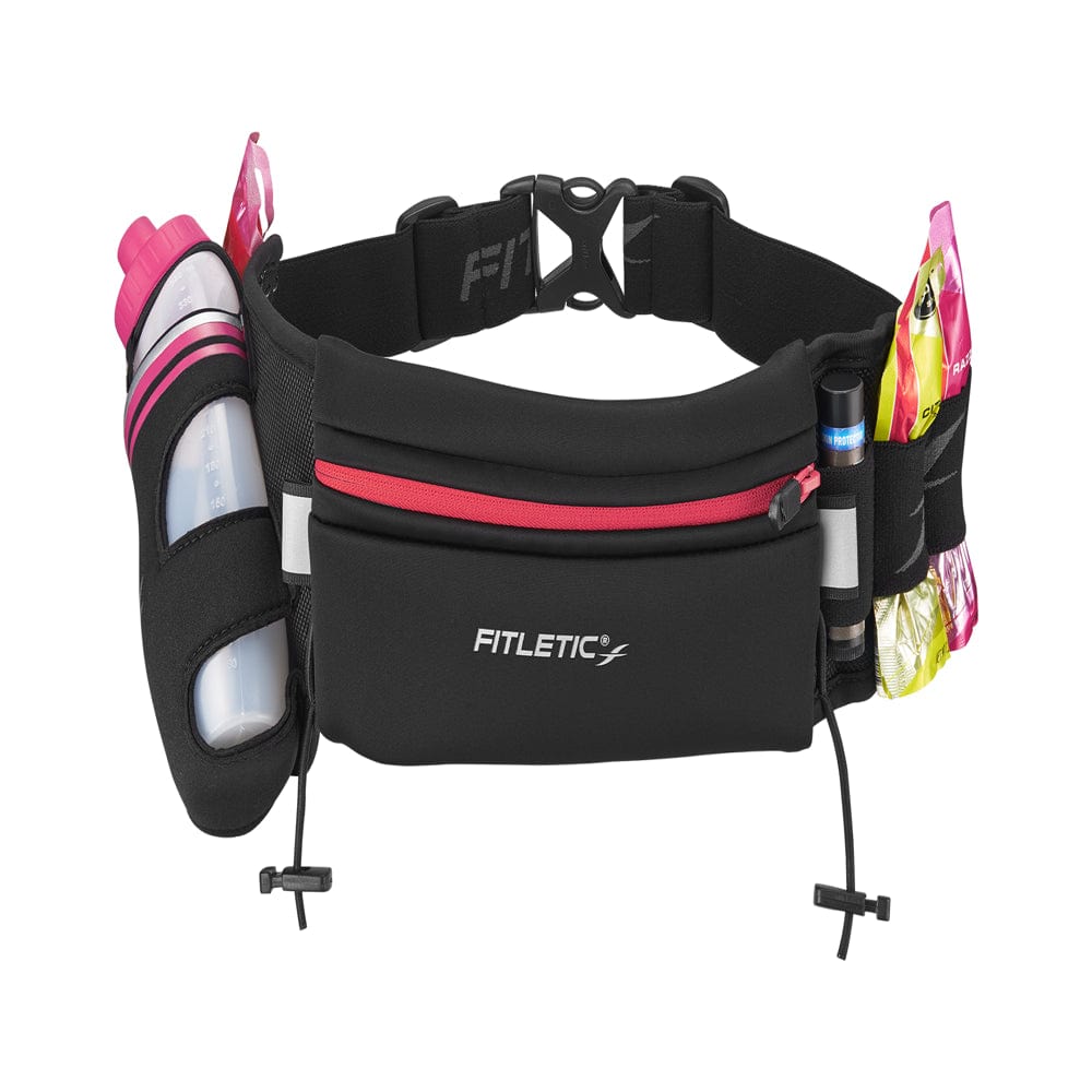 Fitletic Fully Loaded Water and Gel Belt : BLK / ORG Zip, S/M
