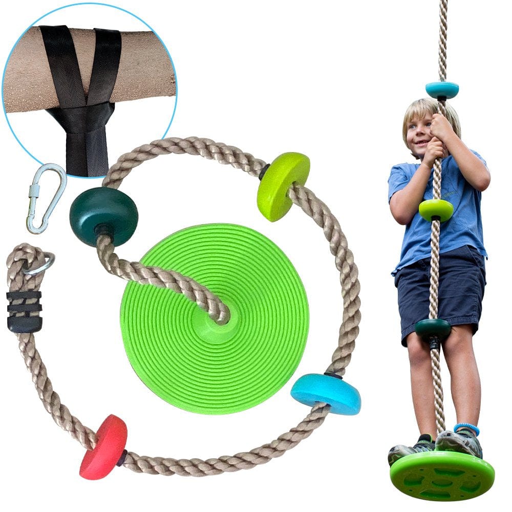 Jumptastic Climbing Rope for Kids, 6.5Ft Safe Durable Bold Rope Swing Disc Swing for Swing Set Accessories Kids Outdoor Backyard Playground Set Accessories