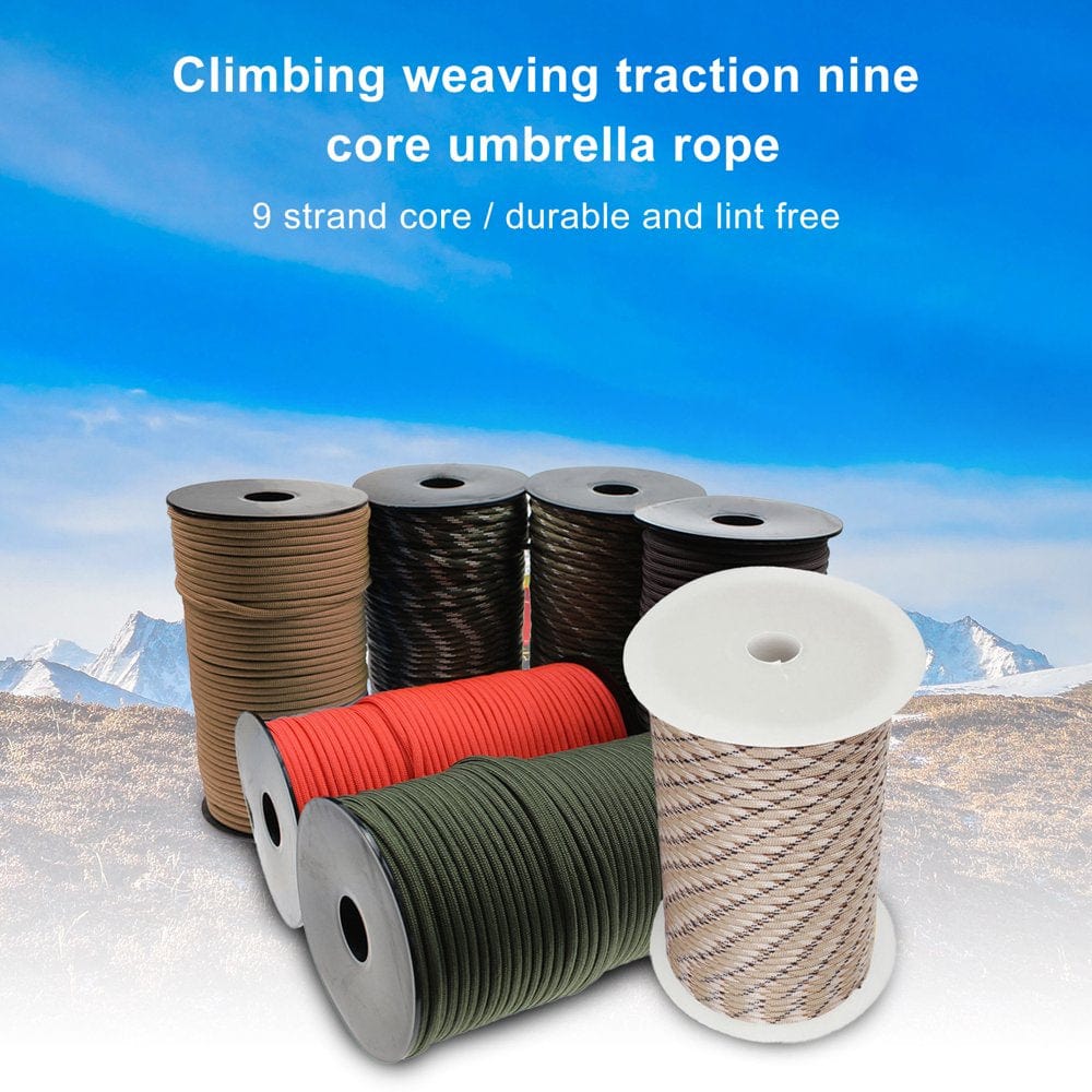 Ylmarket Parachutes Cord Multifunctional Fixing Lightweight Umbrella Outdoor Camping Paratrooper Traction Rope for Climbing Army Green
