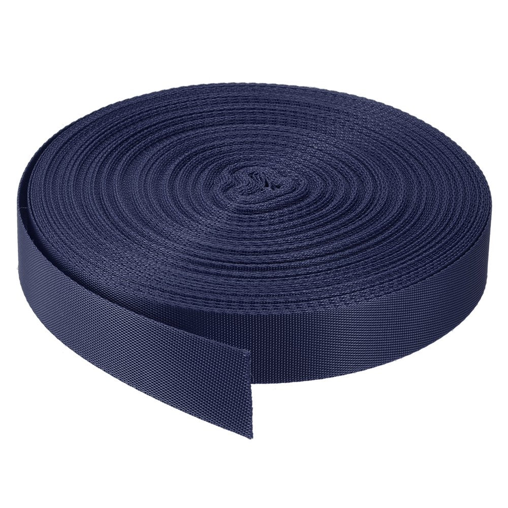 Flat Nylon Webbing Strap 1 Inch 30 Yards Blue for Backpack, Luggage-Rack
