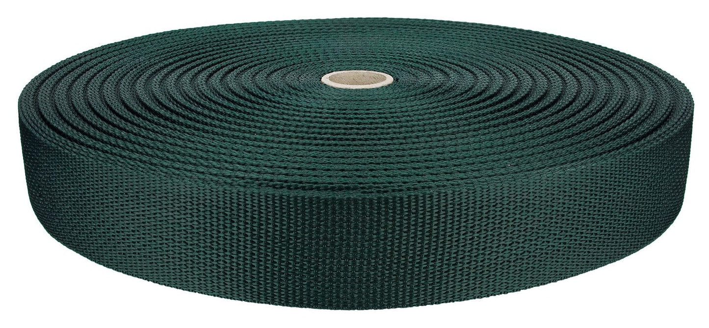 1 1/2 Inch Dark Green Polypro Webbing Closeout, 100 Yards