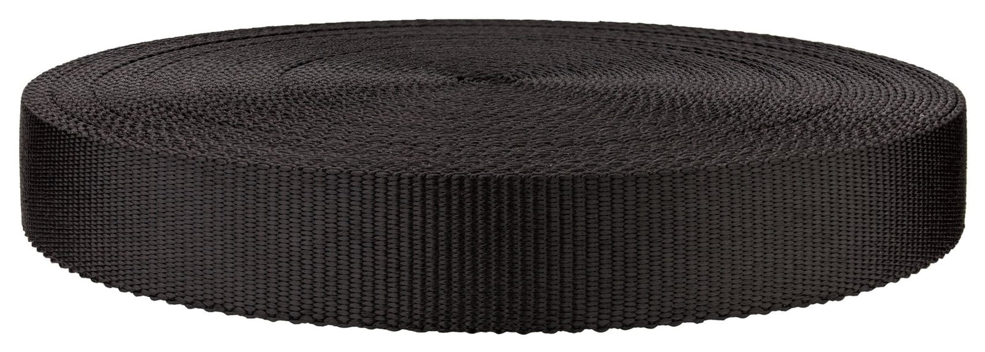 1 1/4 Inch Black Super Heavy Polypro Webbing Closeout, 25 Yards