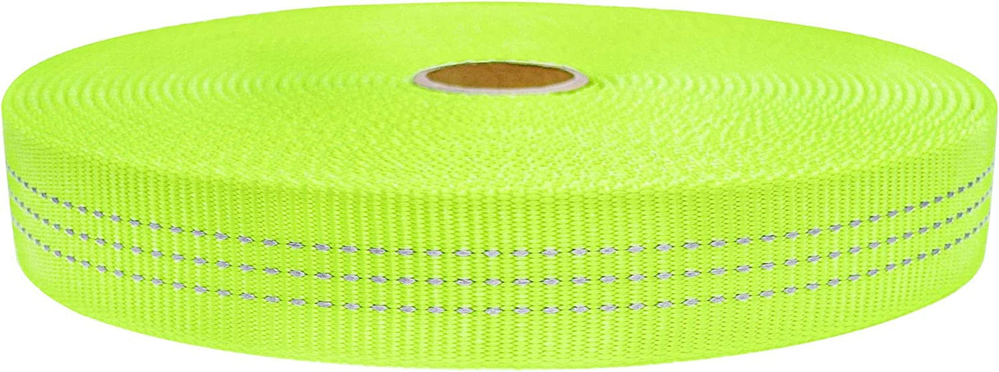 1 Inch Nylon Tubular Webbing Tape UIAA Certified 4000Lb Heavy Duty for Climbing Rescue Rope Works Survival Outdoor General Purposes 1" X 30Ft / 10 Yards,Lemon Yellow