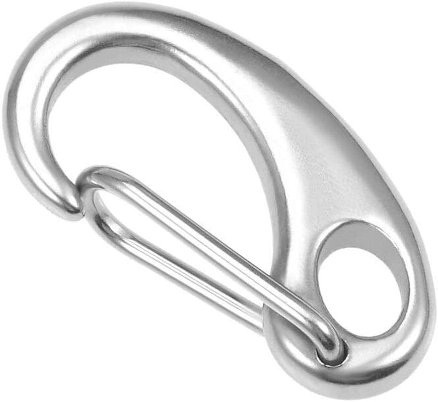 10Pcs Carabiner Snap Hook 304 Stainless Steel Spring Gate Snap Hook Clip Marine Grade Lobster Claw Silver Tone 30Mm