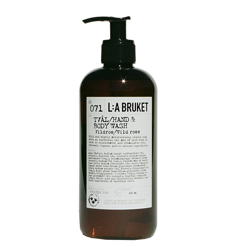 No. 071 Wild Rose Liquid Soap Hand and Body Wash by L:A Bruket Body Wash L:A Bruket 450 ml