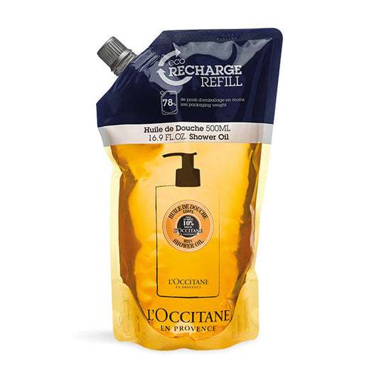 L'Occitane Shea Butter Body Shower Oil Eco Refill, 500ml, 1ea