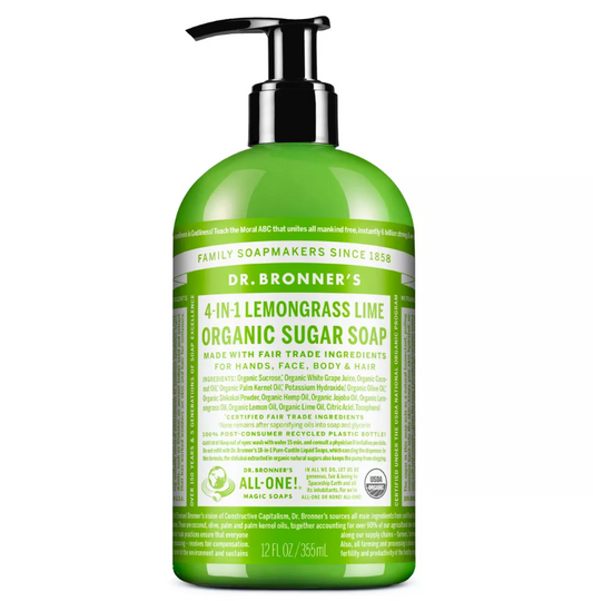Dr. Bronner's Magic Organic Sugar Soap, Lemongrass Lime