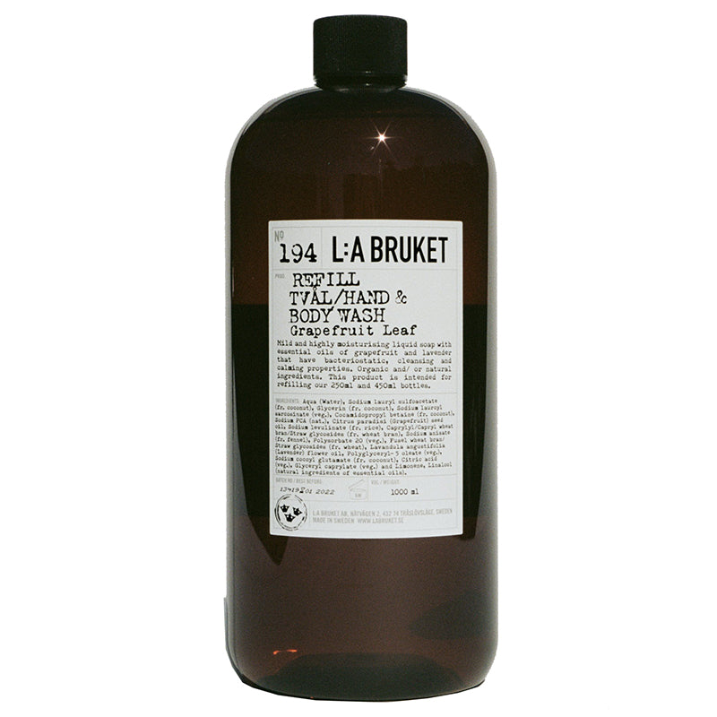 No. 194 Grapefruit Leaf Hand & Body Wash Soap by L:A Bruket Body Wash L:A Bruket 1000 ml REFILL