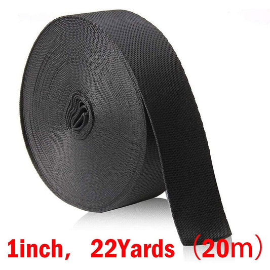 22 Yards 1 Inch Wide Black Nylon Heavy Duty Webbing Strap DIY for Bags Hammocks