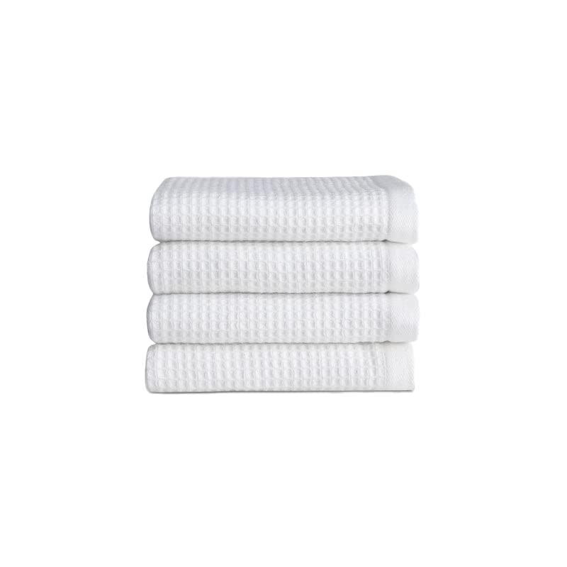 Cozy Earth White Waffle Terry Washcloths- Made from Cotton & Viscose from Bamboo, Plush, Absorbent, Soft