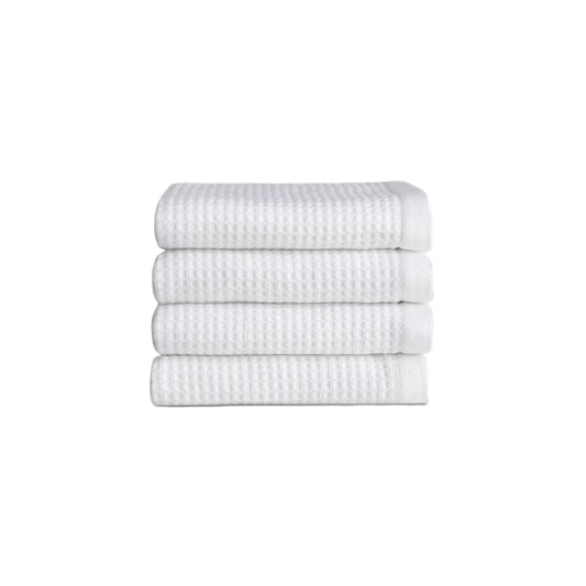 Cozy Earth White Waffle Terry Washcloths- Made from Cotton & Viscose from Bamboo, Plush, Absorbent, Soft