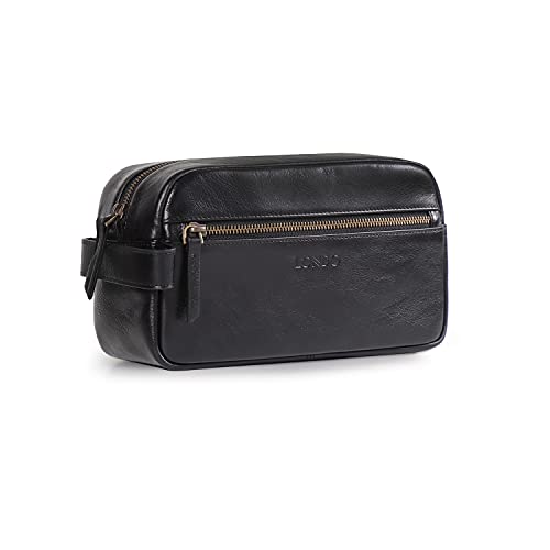 Londo Genuine Leather Travel Toiletry, Makeup, Shaving Organizer Bag - Dopp Kits - Unisex
