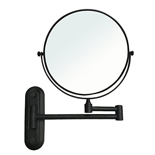 Gecious Wall Mounted Mirror Double Sided with 10X Magnification,Wall Mount Vanity Mirror Oil-Rubbed Bronze (10x Magnification, Oil Rubbed Bronze)