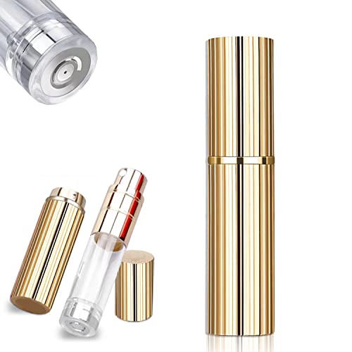 BRILIFLED Travel Atomizer Mini Refillable Empty Spray Perfume Bottle 5ml Black Portable TSA Scent Pump Case Take It By Air w/o Leaking for Men and Women