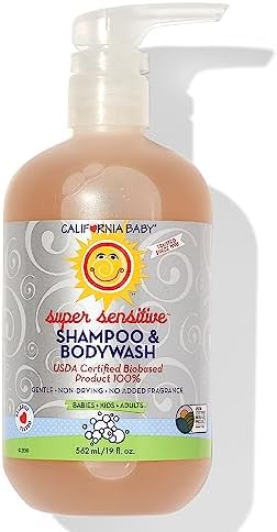California Baby Super Sensitive Shampoo and Body Wash, Fragrance Free, 19 Ounce