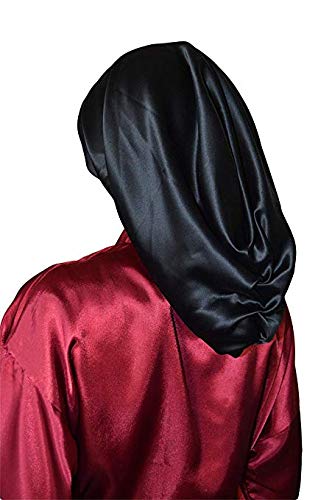 100% Mulberry Silk Hair Wrap Scarf 3 Sizes, 15", 18", 25" Long Luxury Sleep Bonnet Cap for Natural Hair by Scarlett Rain (Long 18")