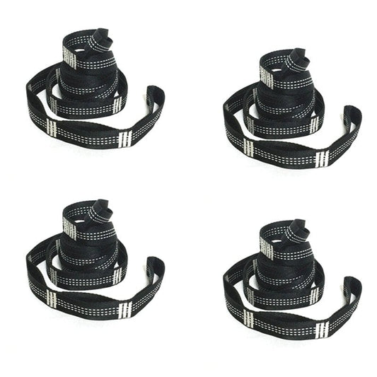 4X Outdoor Hammock Tree Straps Tree Tie Rope High Load- Nylon Webbing Rock Climbing Flat Belt Cover White