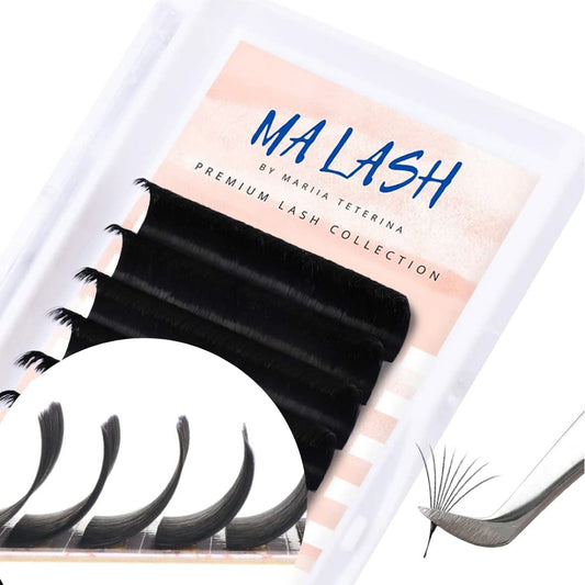 MA LASH CC 0.07 9mm Eyelash Extensions Individual Lashes Premium Volume & Classic Lash Soft mixed and single lengths Black Salon Use (CC 0.07 (9 mm))