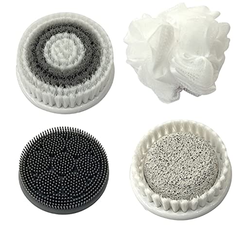 Blushly Replacement Heads, 4 Cleansing Exfoliating Body Brush Heads - Use for Battery Powered Body Brush