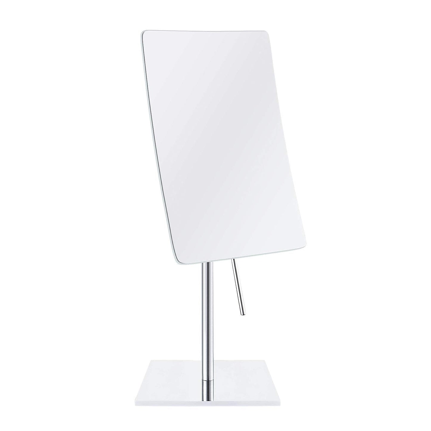 GURUN Frameless Rectangle Tabletop Vanity Mirror Single Side Adjustable Easy Positioning 3X Magnification 304 Stainless Steel Chrome Finish 2234 (Chrome,3X)