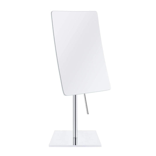 GURUN Frameless Rectangle Tabletop Vanity Mirror Single Side Adjustable Easy Positioning 3X Magnification 304 Stainless Steel Chrome Finish 2234 (Chrome,3X)
