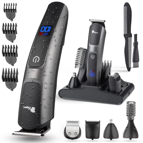 Fagaci Gentle with Skin 5 in 1 Hair Trimmer, Waterproof, Turbo Speed, Quick Charge, Body Hair Trimmer for Facial, Pubic, Groin, Electric Hair Beard Trimmer for Men Professional