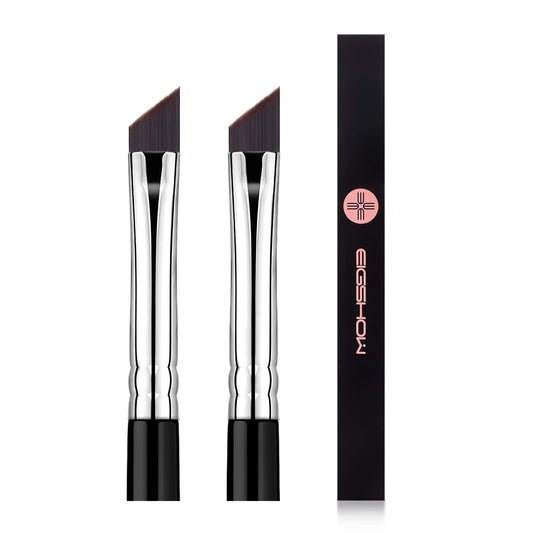 Eyeliner Brush Fine Angled - PRO Precision Gel Eye Liner Makeup Brush -Ultra Thin Slanted Flat Angle - Premium Quality - Cruelty Free Synthetic Bristles (2pcs Fine Angled Eyeliner Brush)