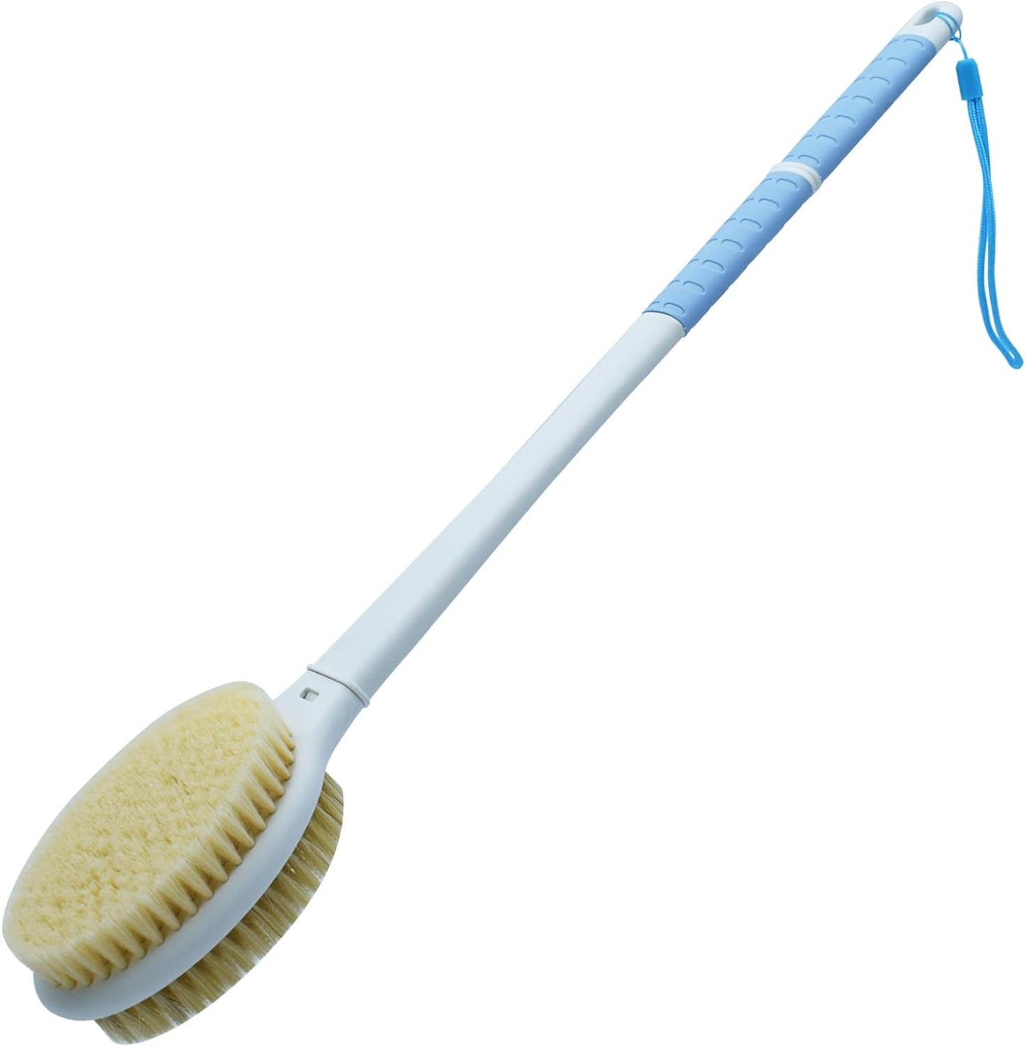 Shower Brush with Soft and Stiff Bristles, 20.5" Extended Long Handle Back Scrubber Dual-Side Bath Brush Body Exfoliator for Wet or Dry Brushing (Super Long Handle)